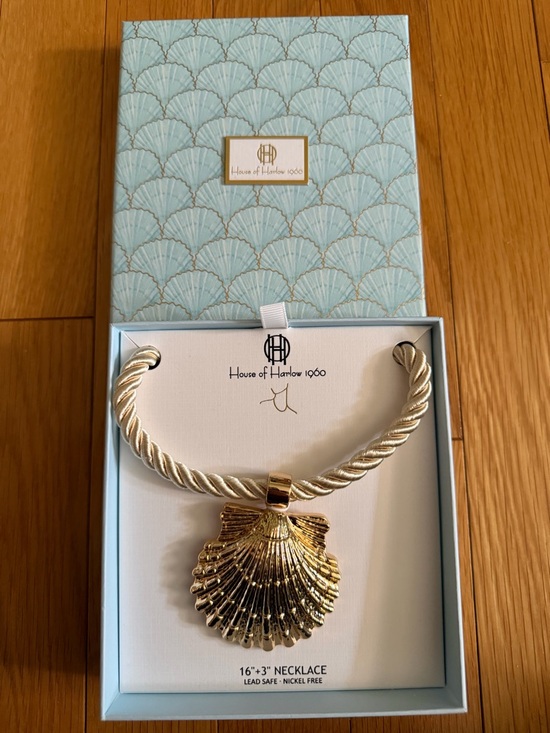 House of Harlow 1960 Jewelry - House of Harlow 1960 Gold Sculpted Shell Pendant Rope Necklace NWT NIB